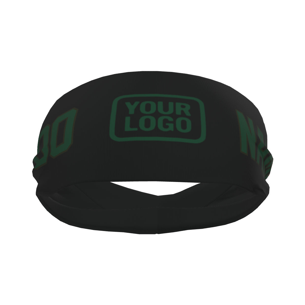 Bandeau de sport personnalisé noir et vert