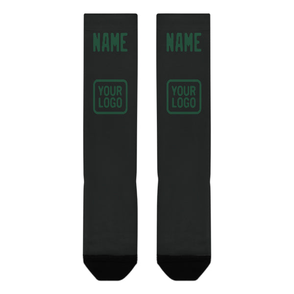 Chaussettes hautes noires et vertes personnalisées