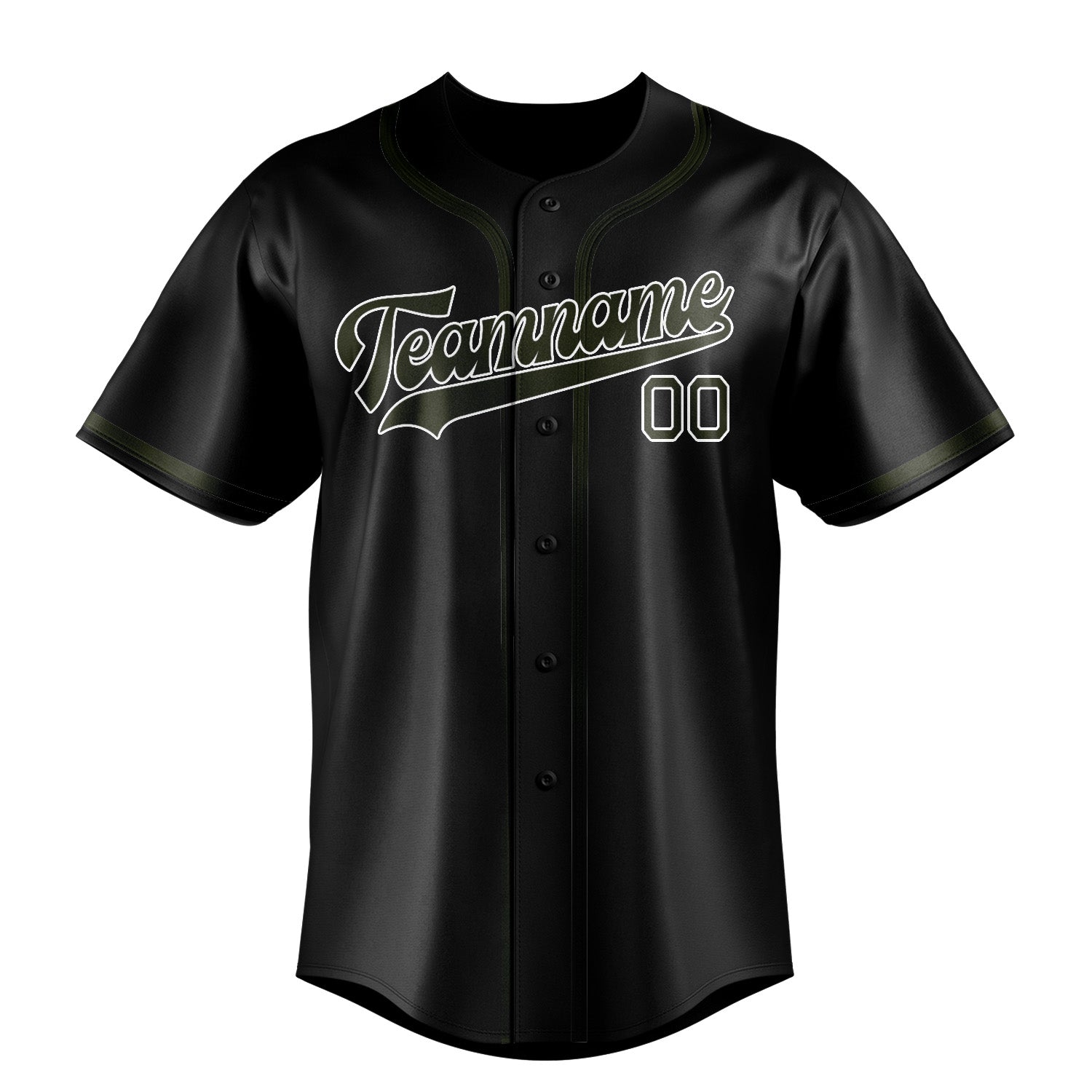 Maillot de baseball personnalisé noir olive