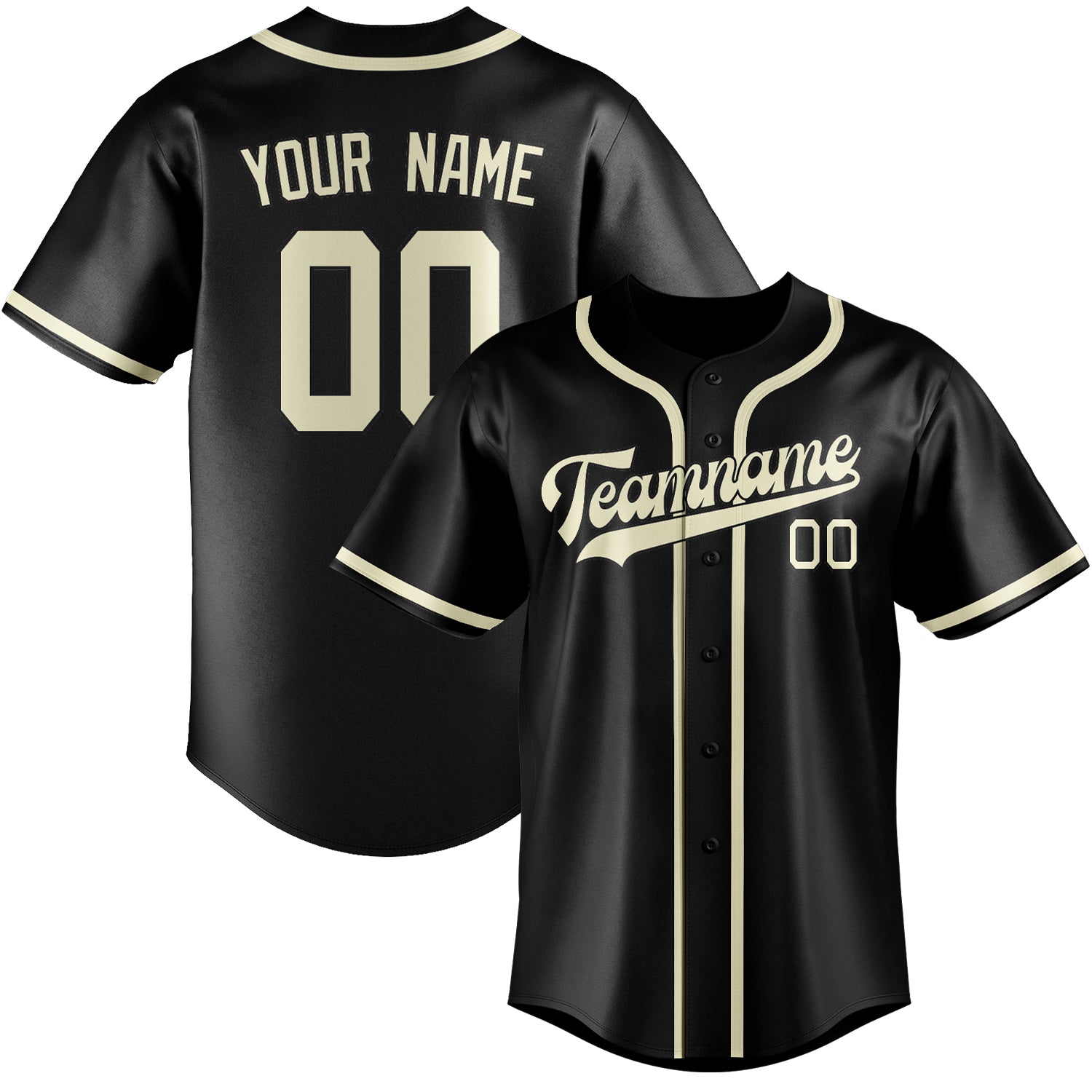 Maillot de baseball personnalisé noir et crème