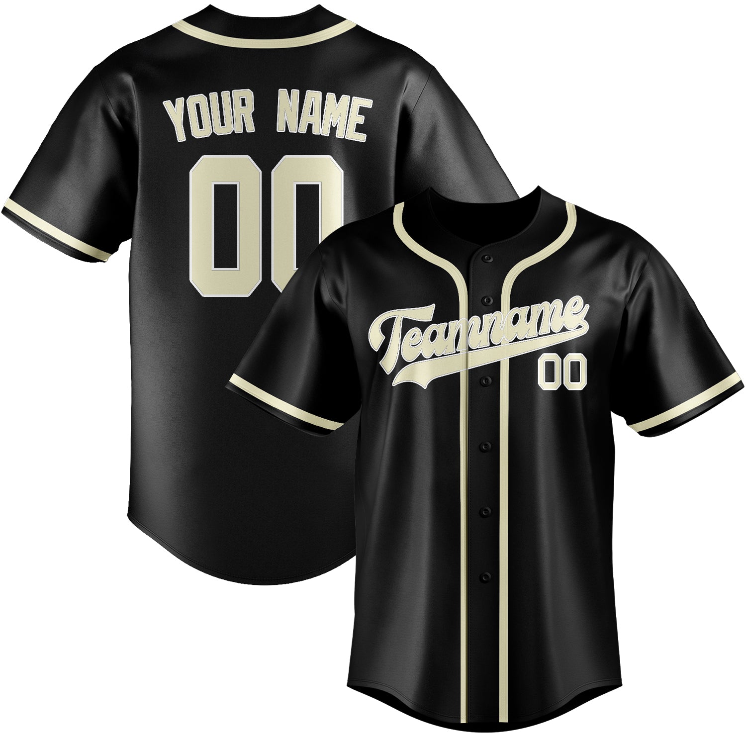Maillot de baseball personnalisé noir et crème