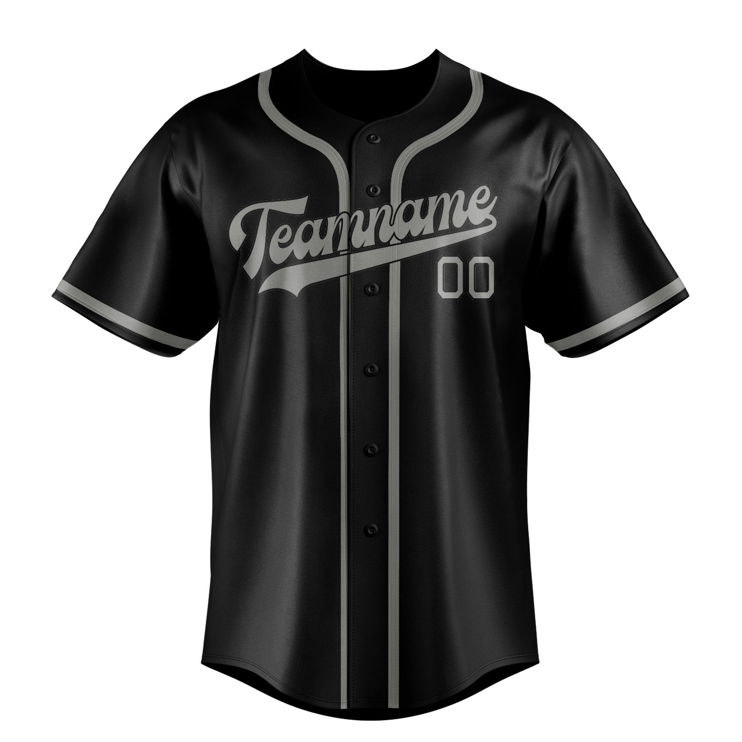 Maillot de baseball personnalisé noir et gris