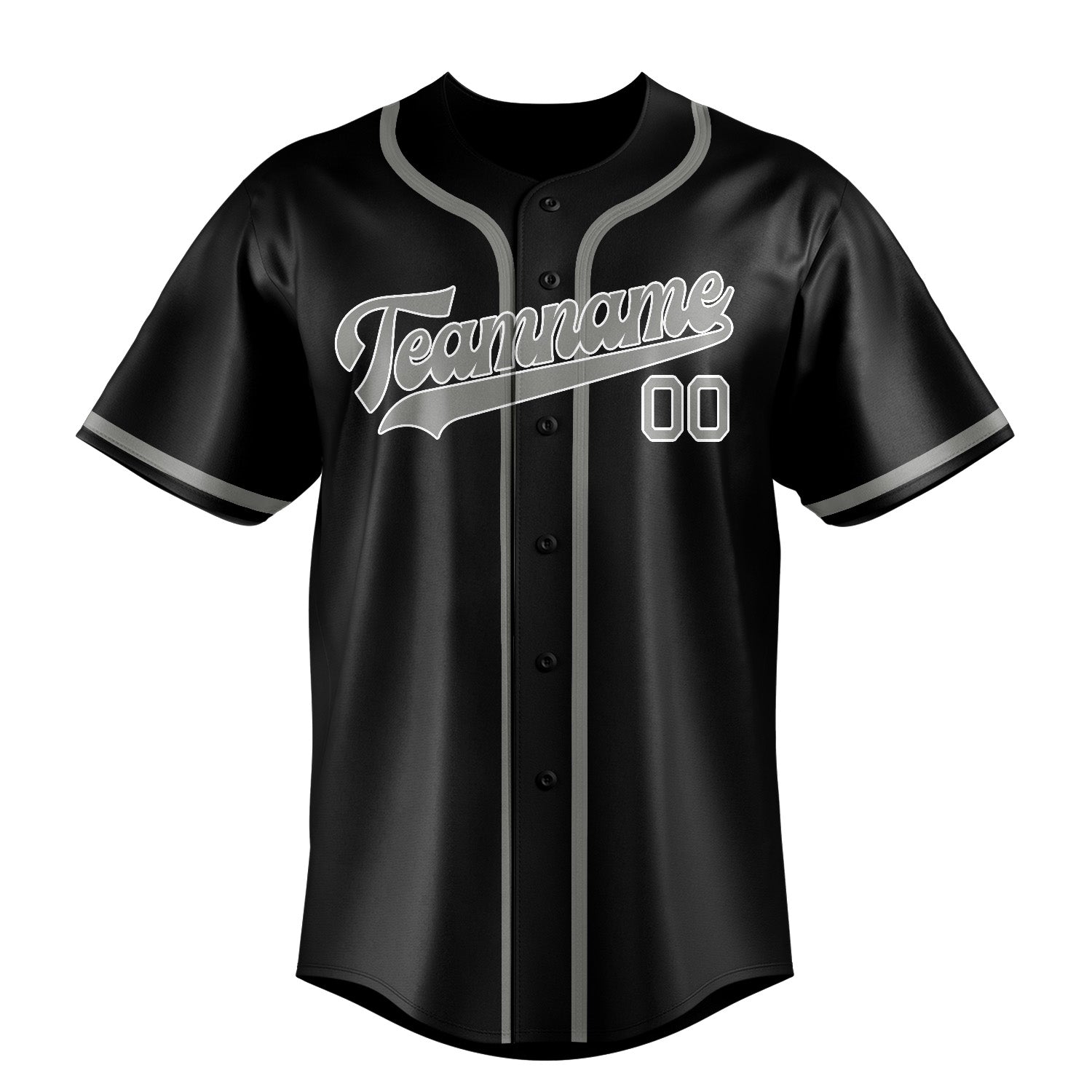 Maillot de baseball personnalisé noir et gris