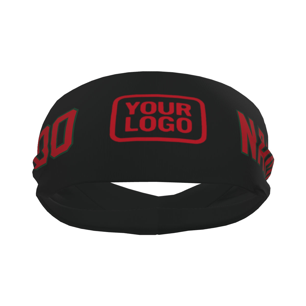 Bandeau de sport personnalisé noir et rouge