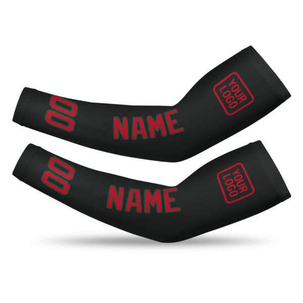 Manchon de bras personnalisé noir et rouge