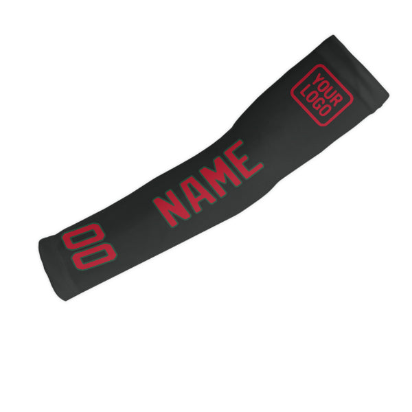Manchon de bras personnalisé noir et rouge