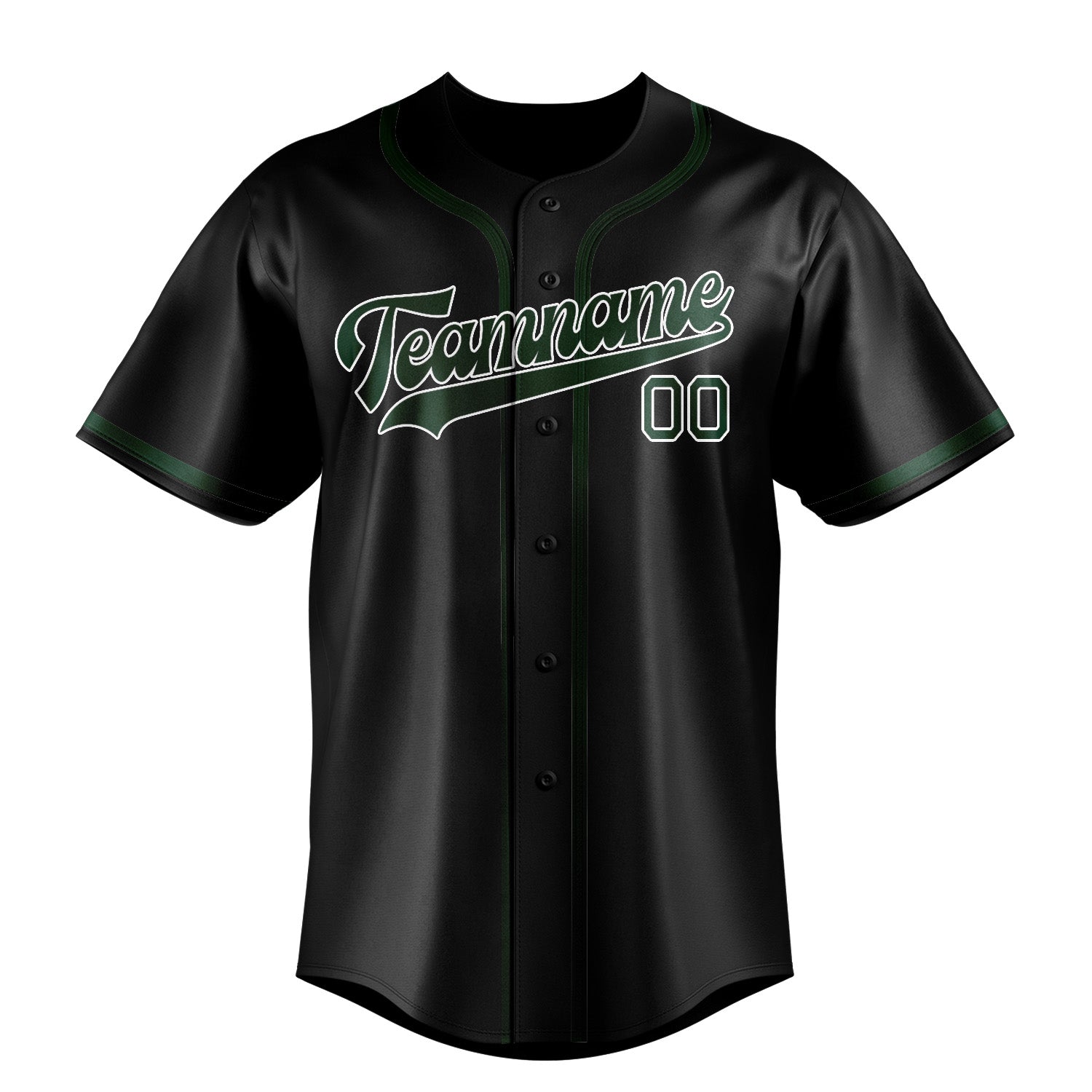 Maillot de baseball personnalisé noir et vert