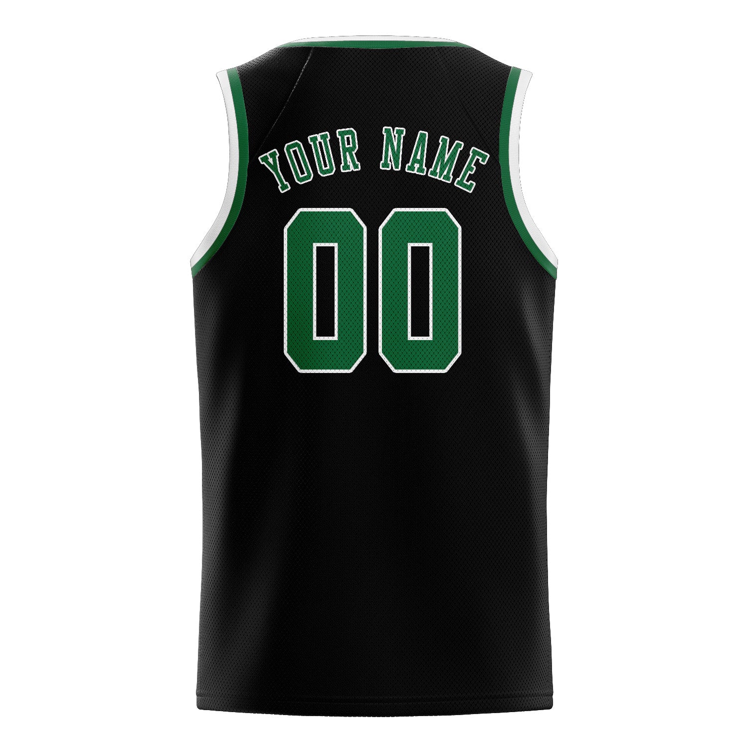 Maillot de basketball personnalisé noir et vert