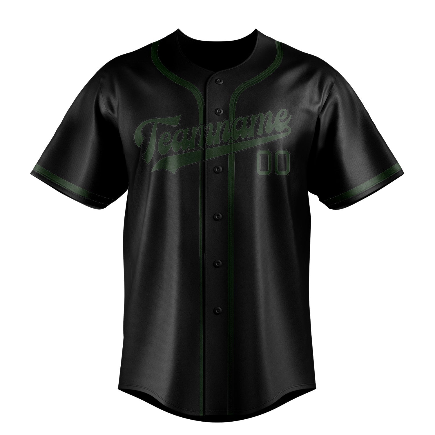 Maillot de baseball personnalisé noir et vert foncé