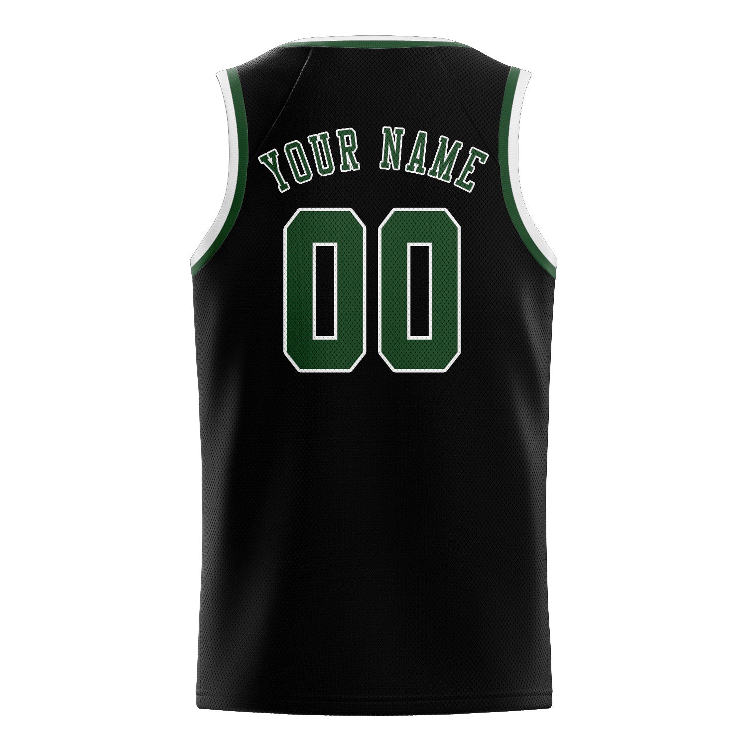 Maillot de basketball personnalisé noir et vert foncé
