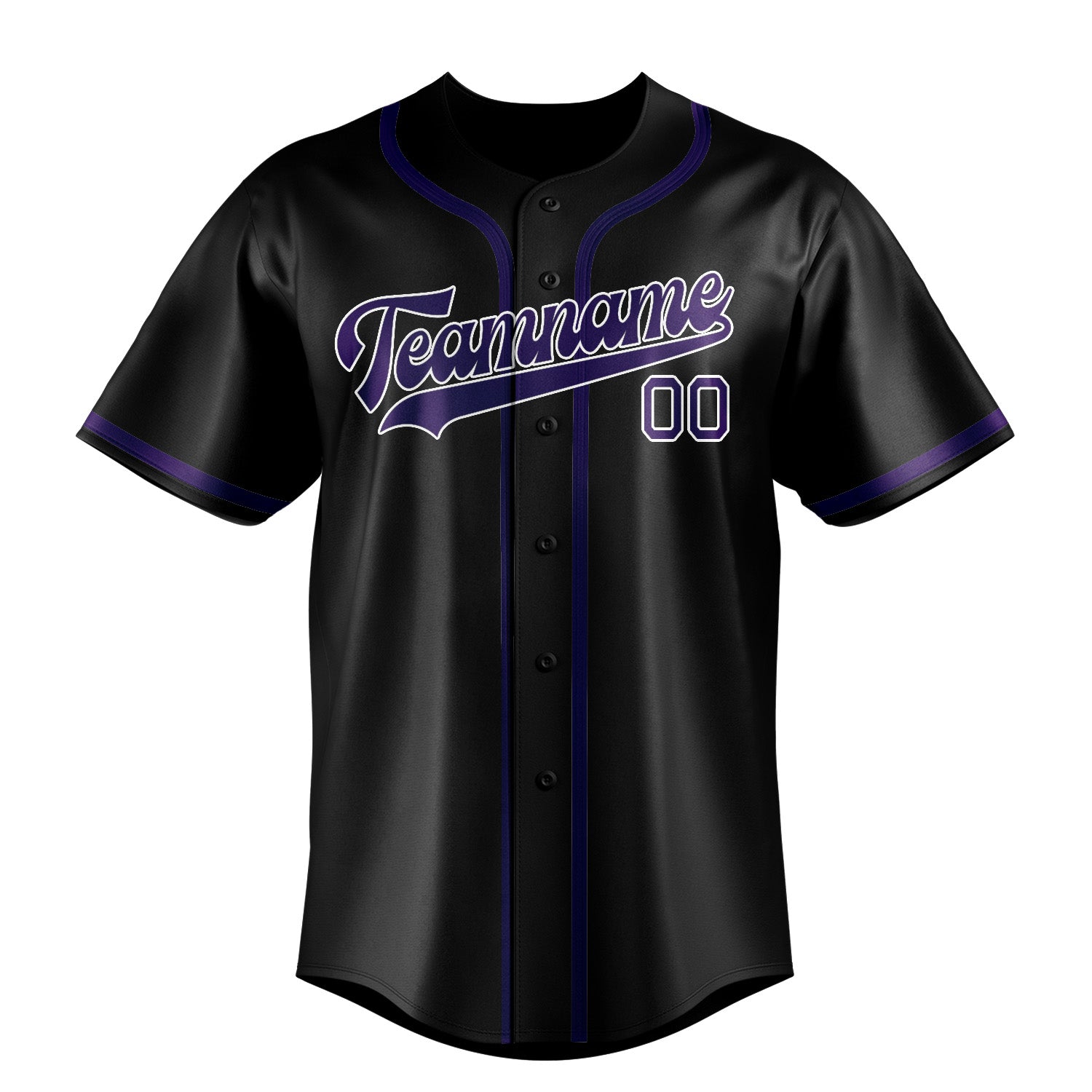 Maillot de baseball personnalisé noir et violet