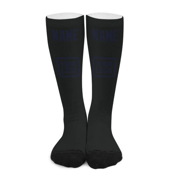 Chaussettes hautes noires et marine personnalisées