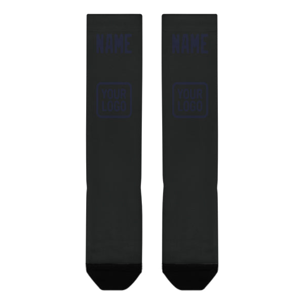 Chaussettes hautes noires et marine personnalisées