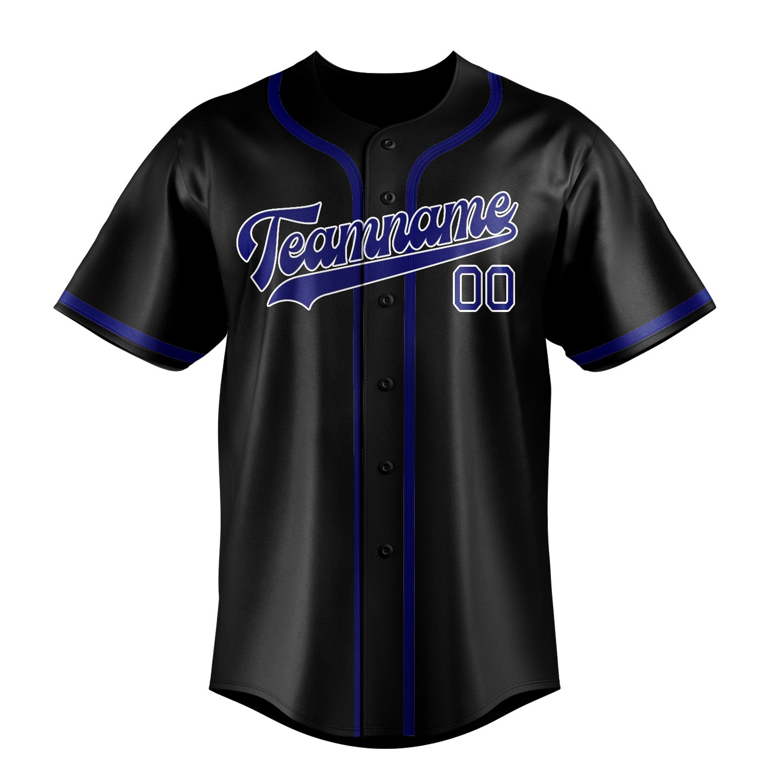 Maillot de baseball personnalisé noir et bleu ciel
