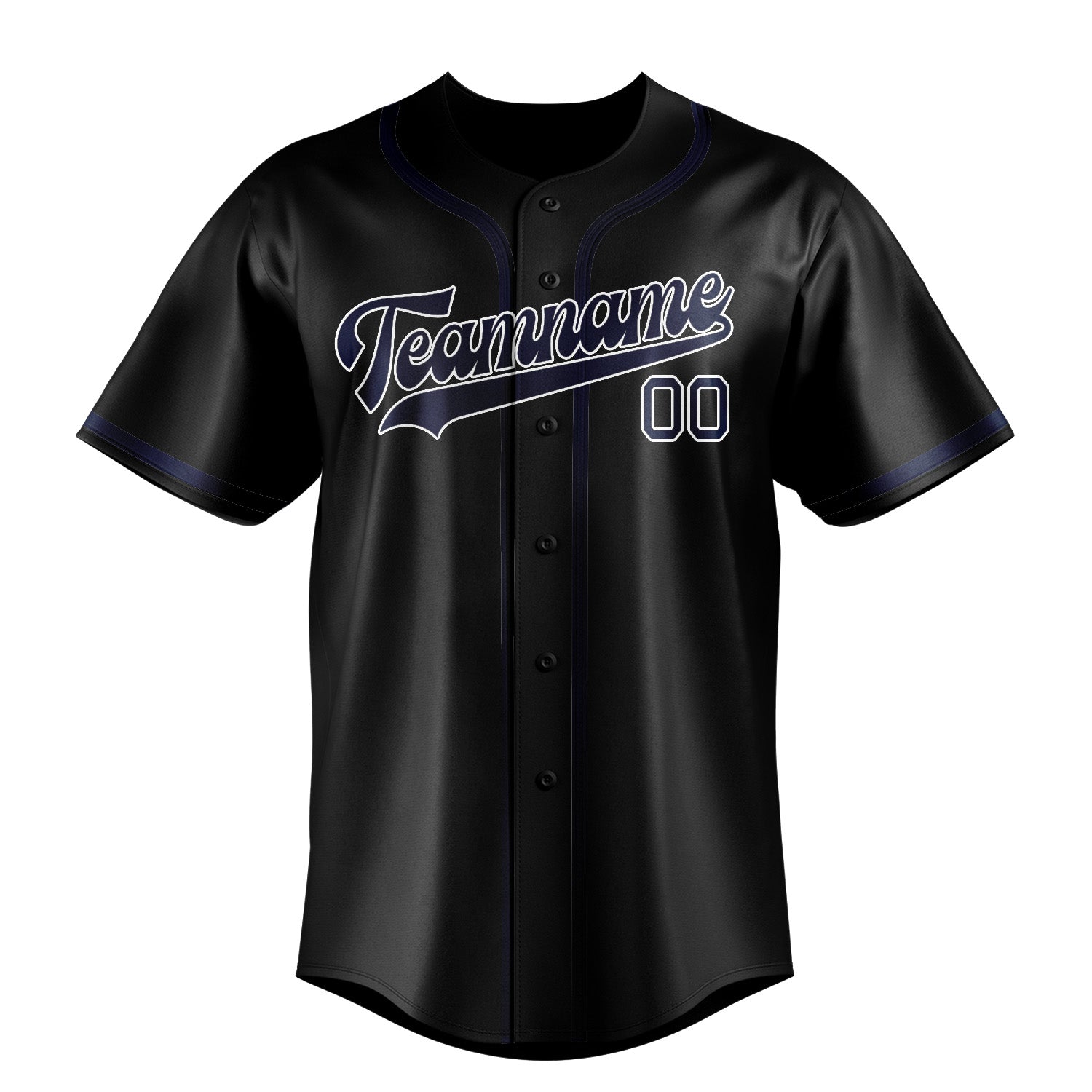 Maillot de baseball personnalisé noir et bleu