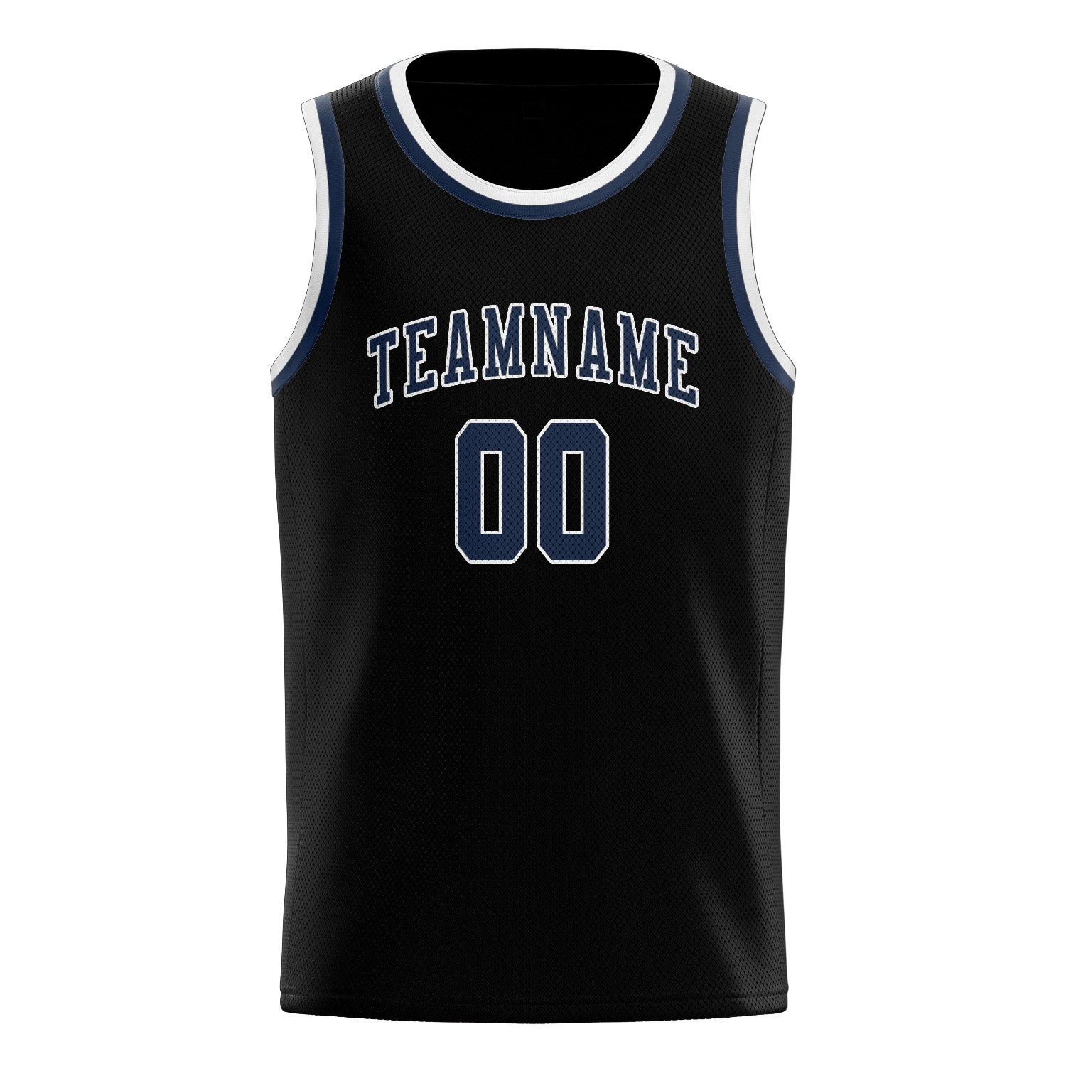 Maillot de basketball personnalisé noir et bleu
