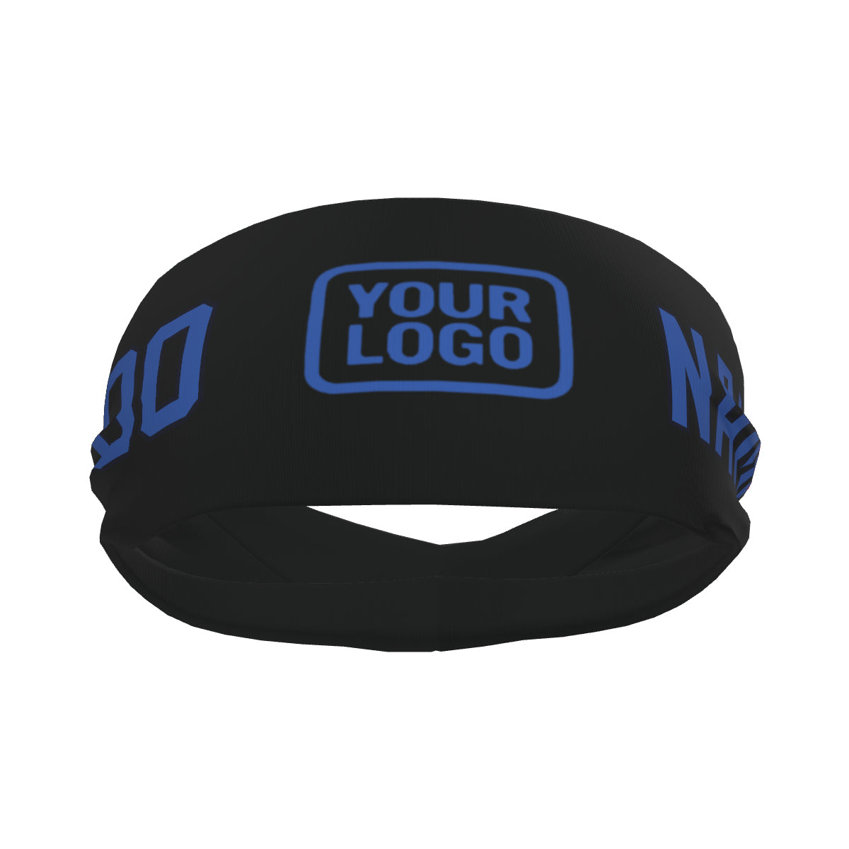 Bandeau de sport personnalisé noir et bleu ciel