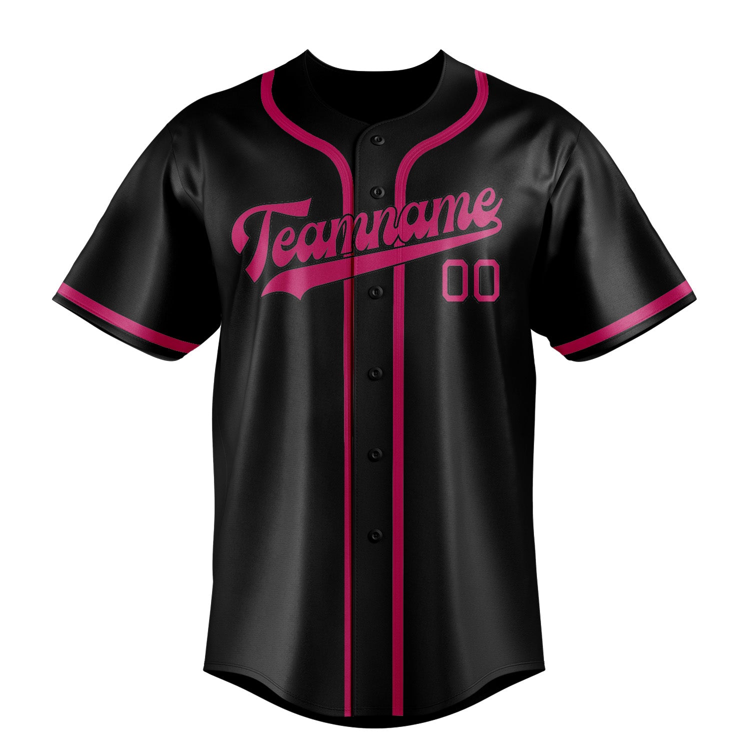 Maillot de baseball personnalisé noir et rose