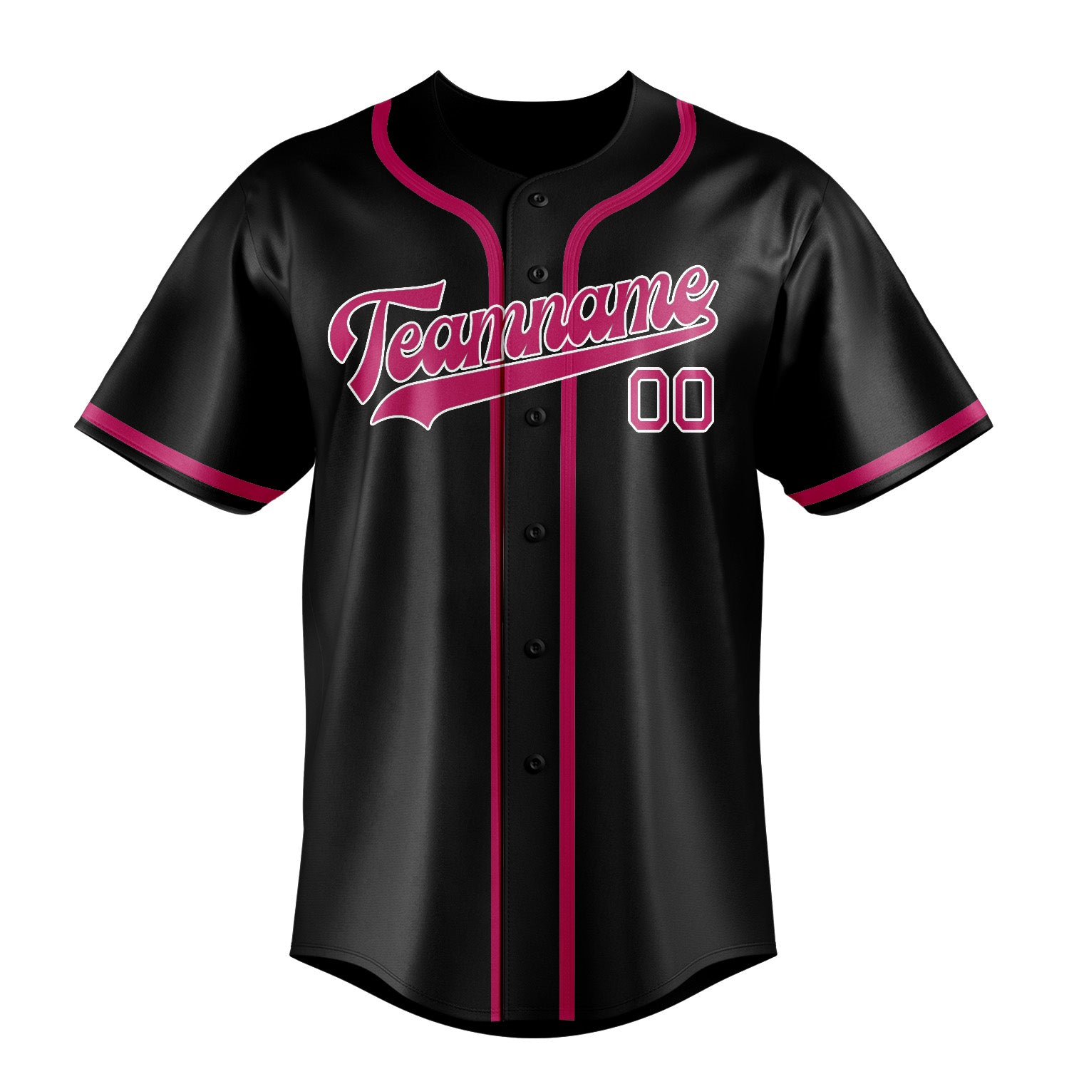 Maillot de baseball personnalisé noir et rose
