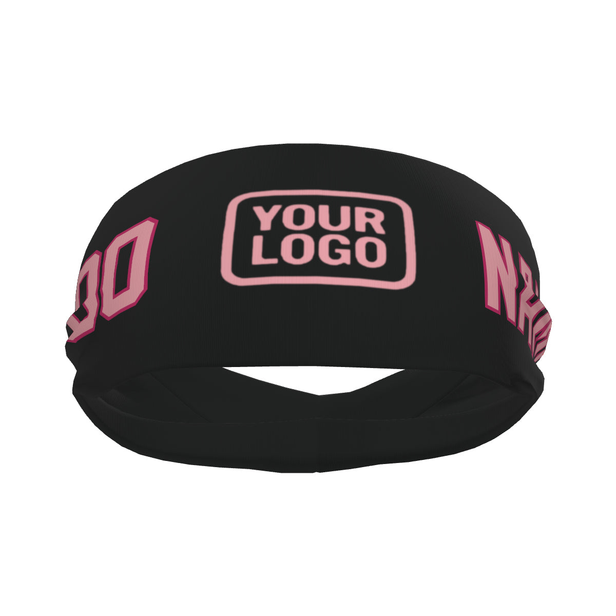 Bandeau de sport personnalisé noir et rose clair