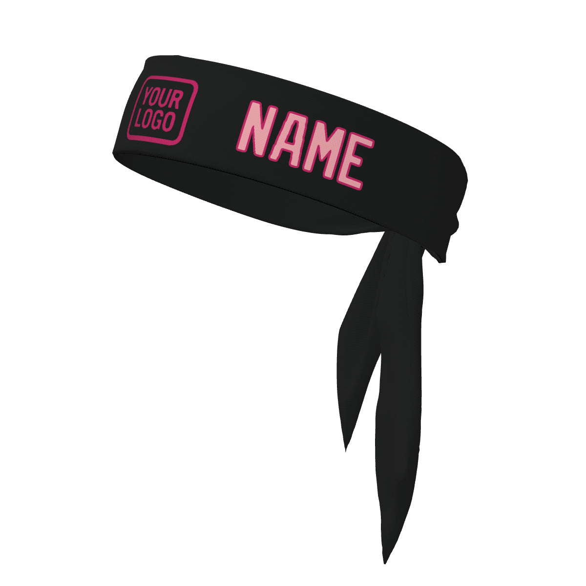 Bandeau personnalisé noir et rose clair