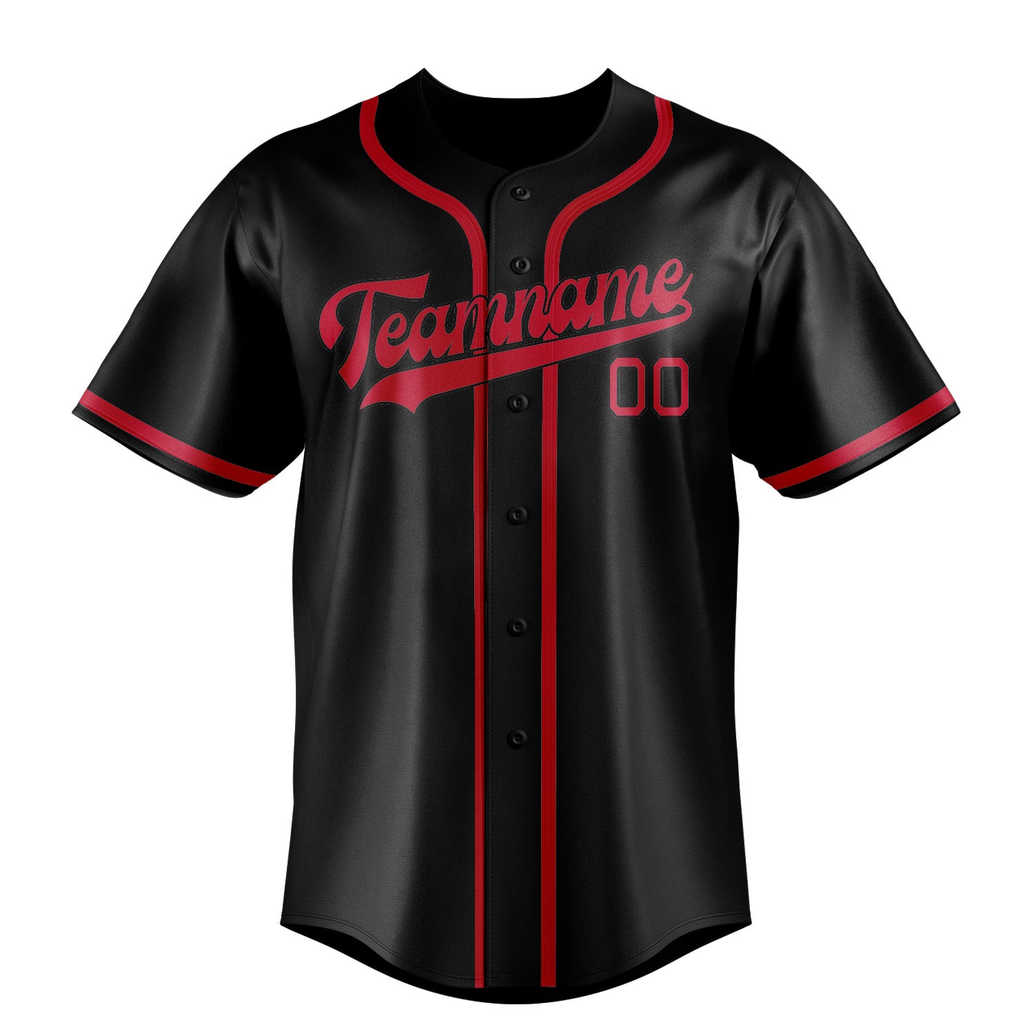 Maillot de baseball personnalisé noir et rouge