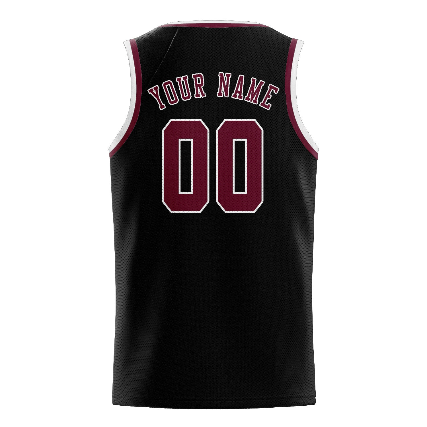 Maillot de basketball personnalisé noir et rouge cramoisi