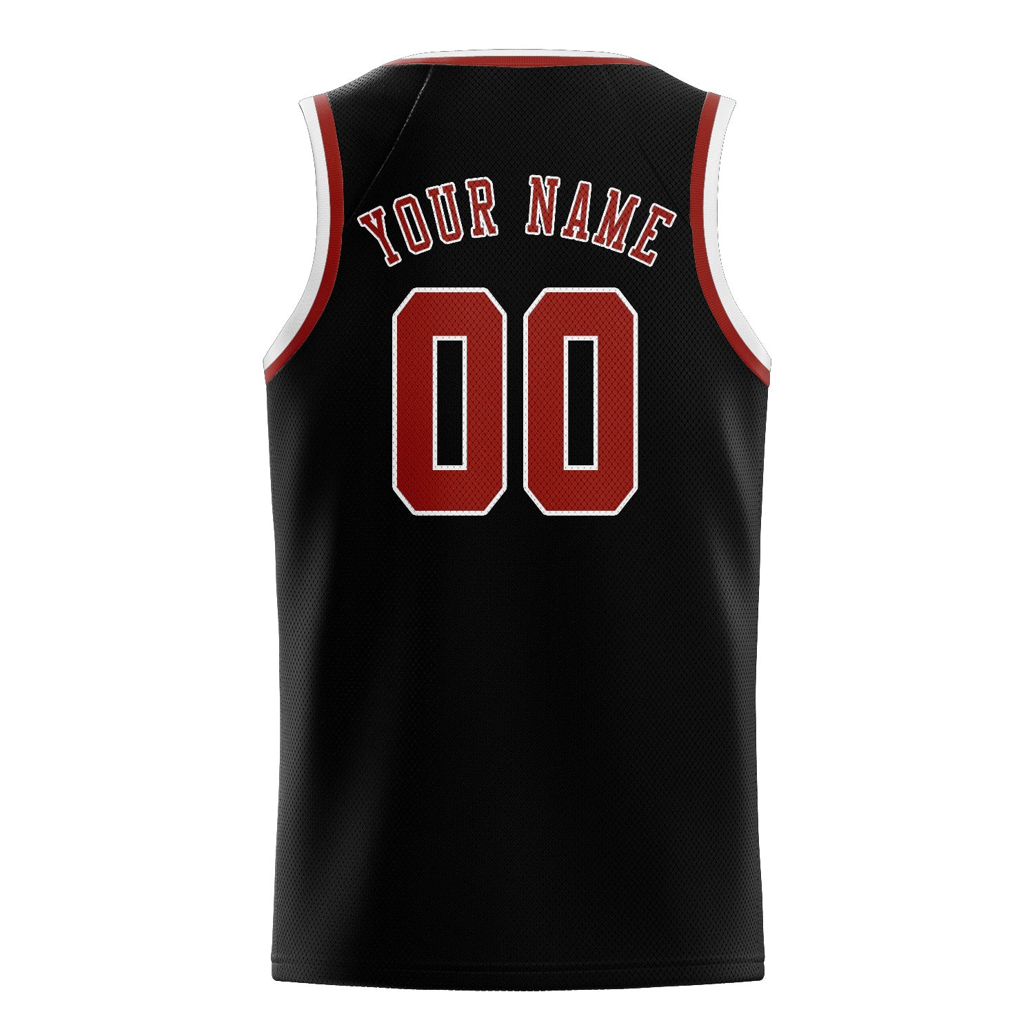 Maillot de basketball personnalisé noir corail et rouge