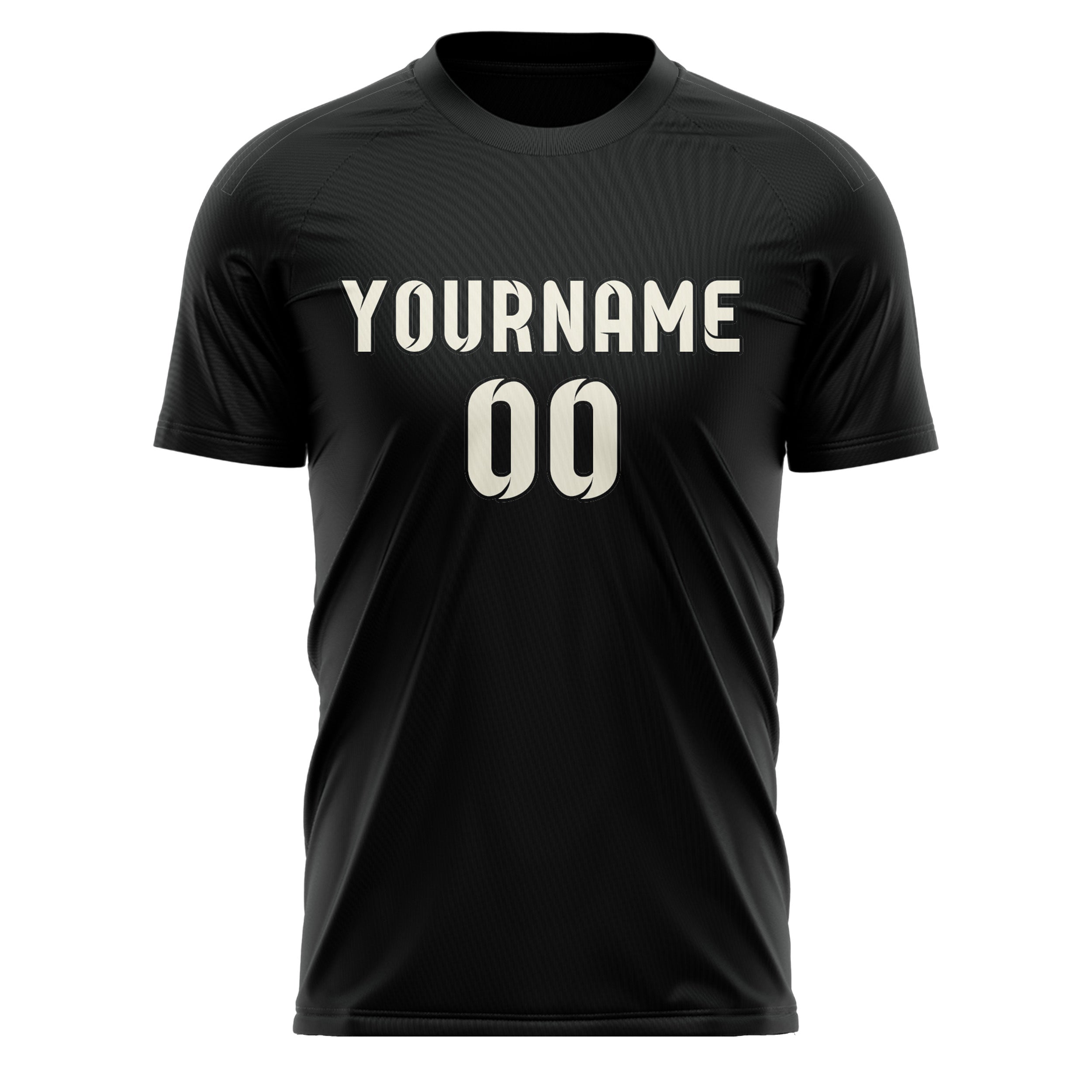 Maillot de football personnalisé noir et crème