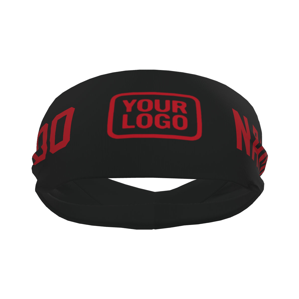 Bandeau de sport personnalisé noir et rouge