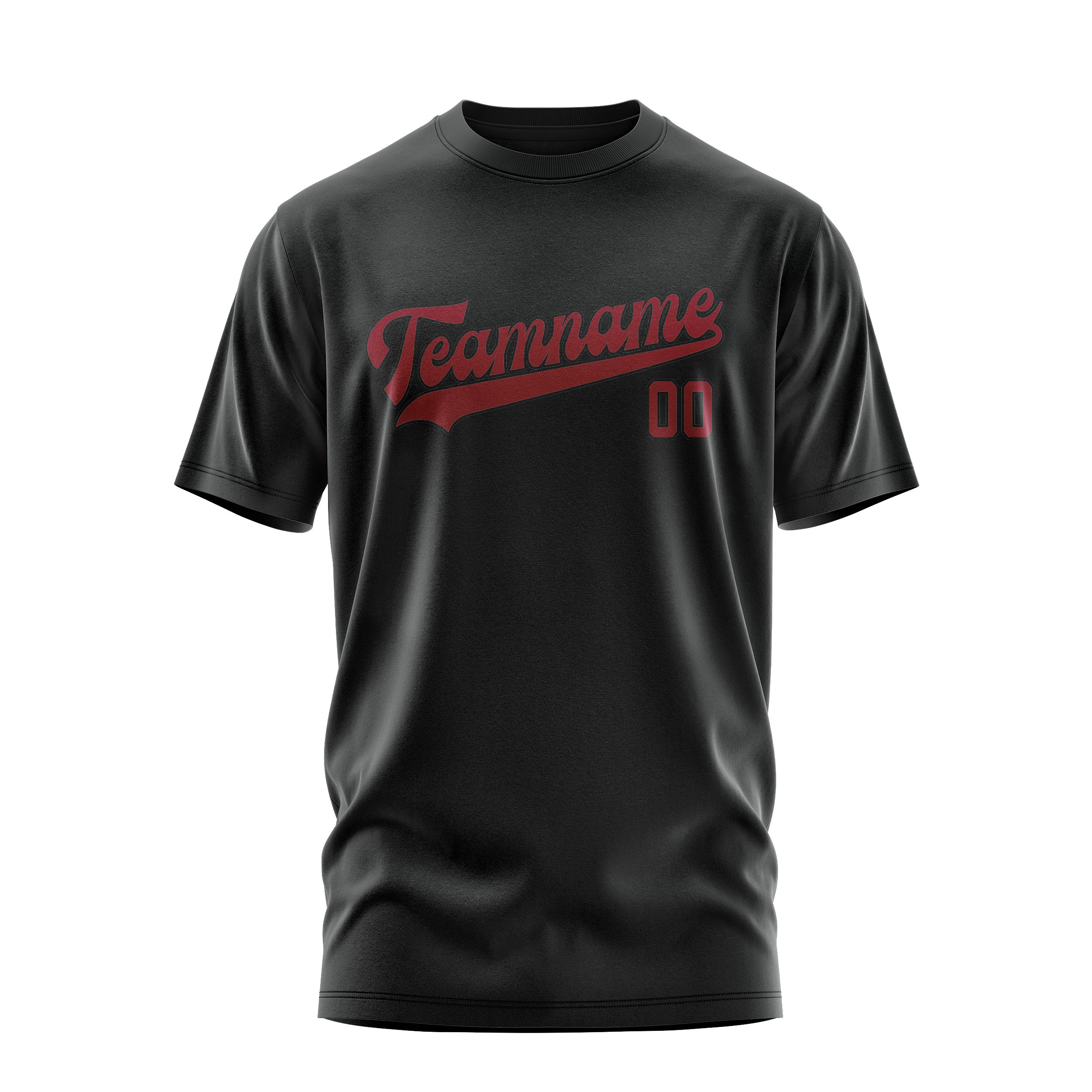 T-shirt personnalisé noir et rouge cramoisi