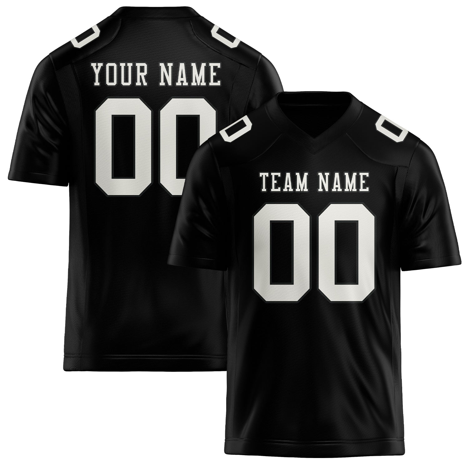 Maillot de football personnalisé noir et blanc