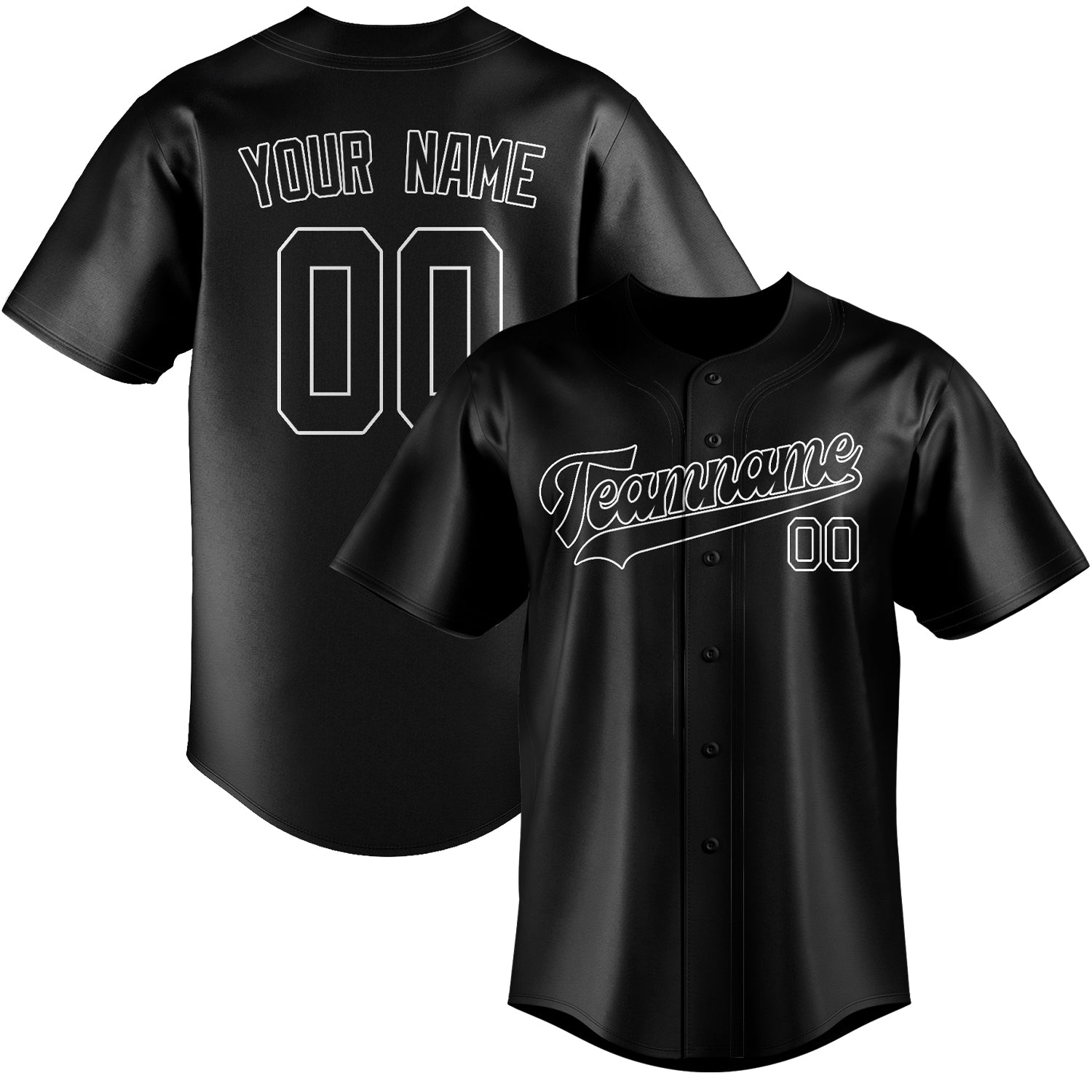 Maillot de baseball noir personnalisé