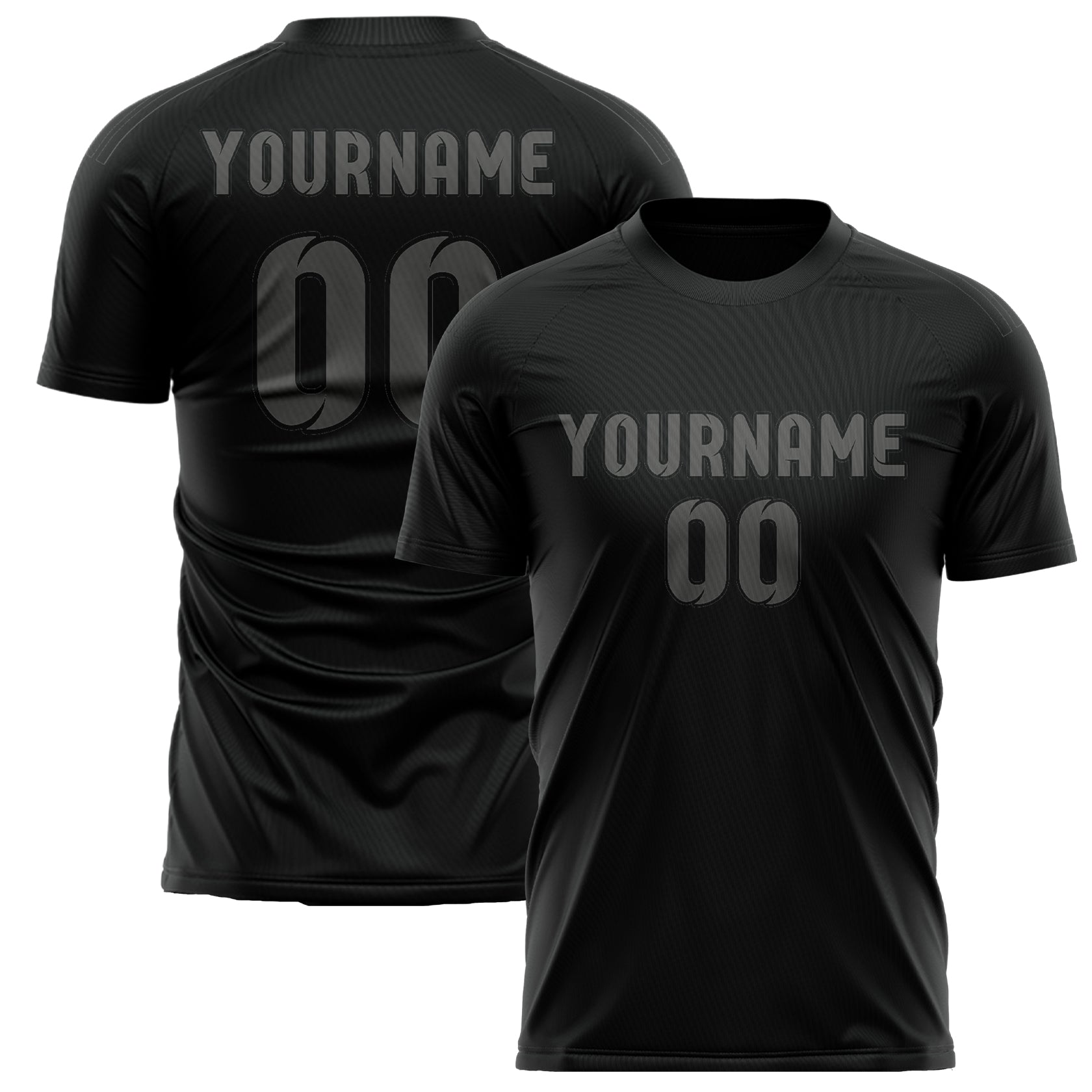 Maillot de football personnalisé noir et gris foncé