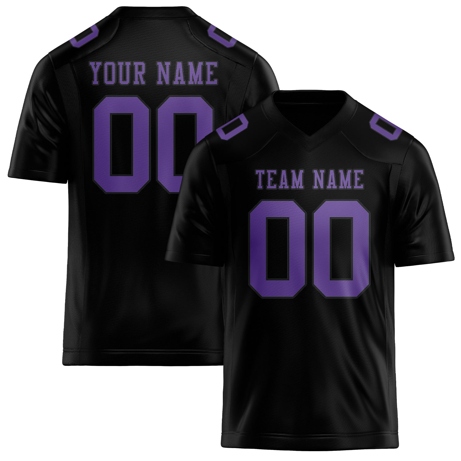 Maillot de football personnalisé noir et violet clair