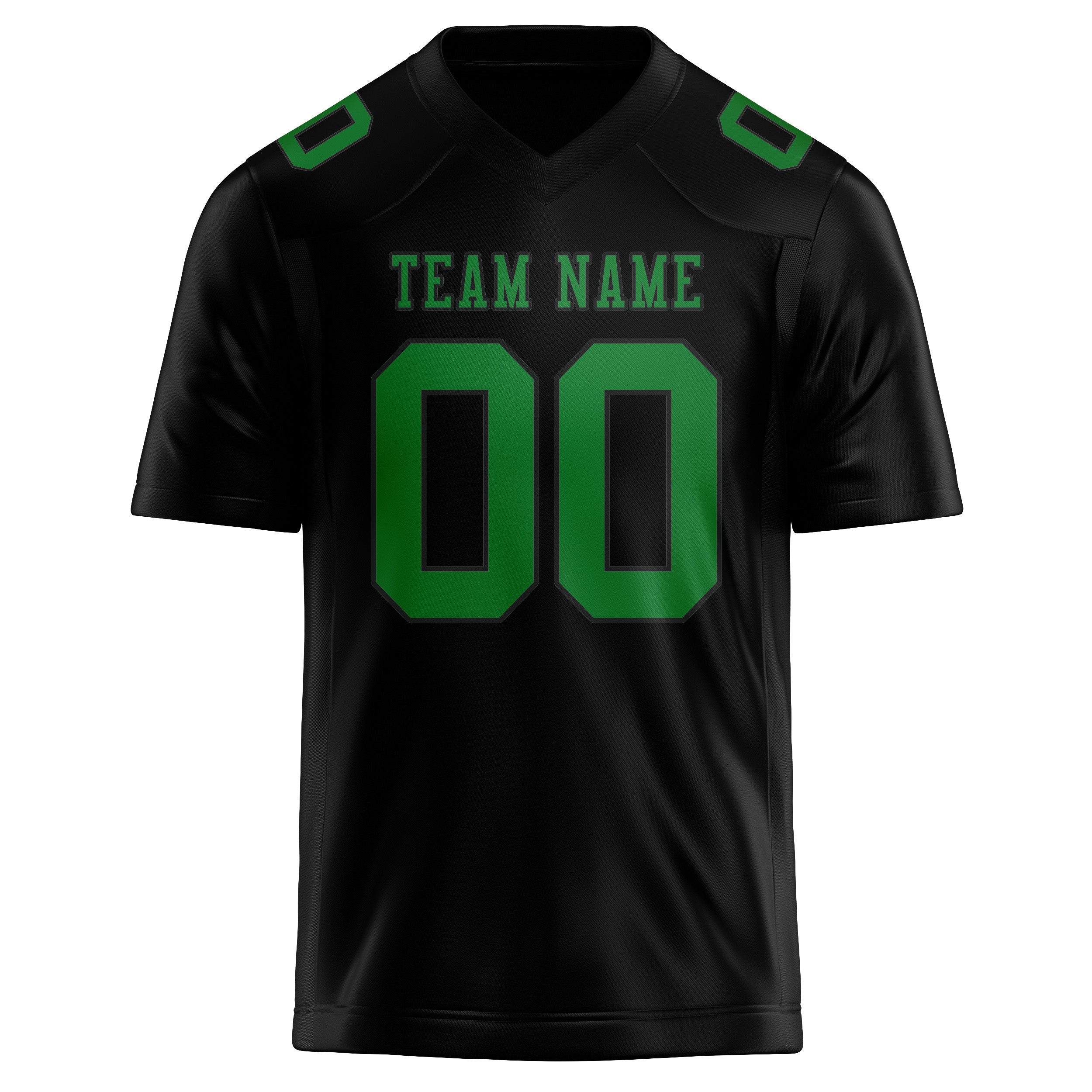 Maillot de football personnalisé noir et vert émeraude