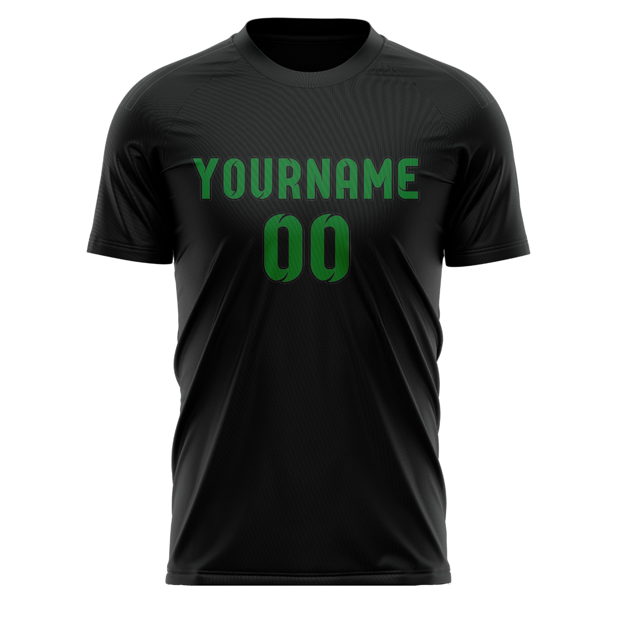 Maillot de football personnalisé noir et vert émeraude