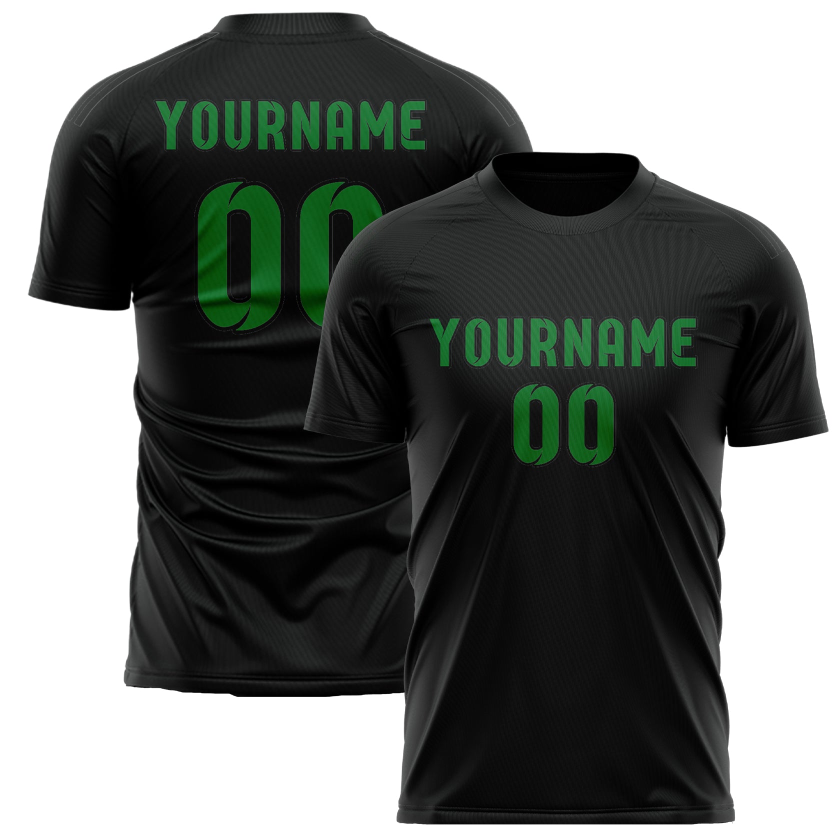 Maillot de football personnalisé noir et vert émeraude