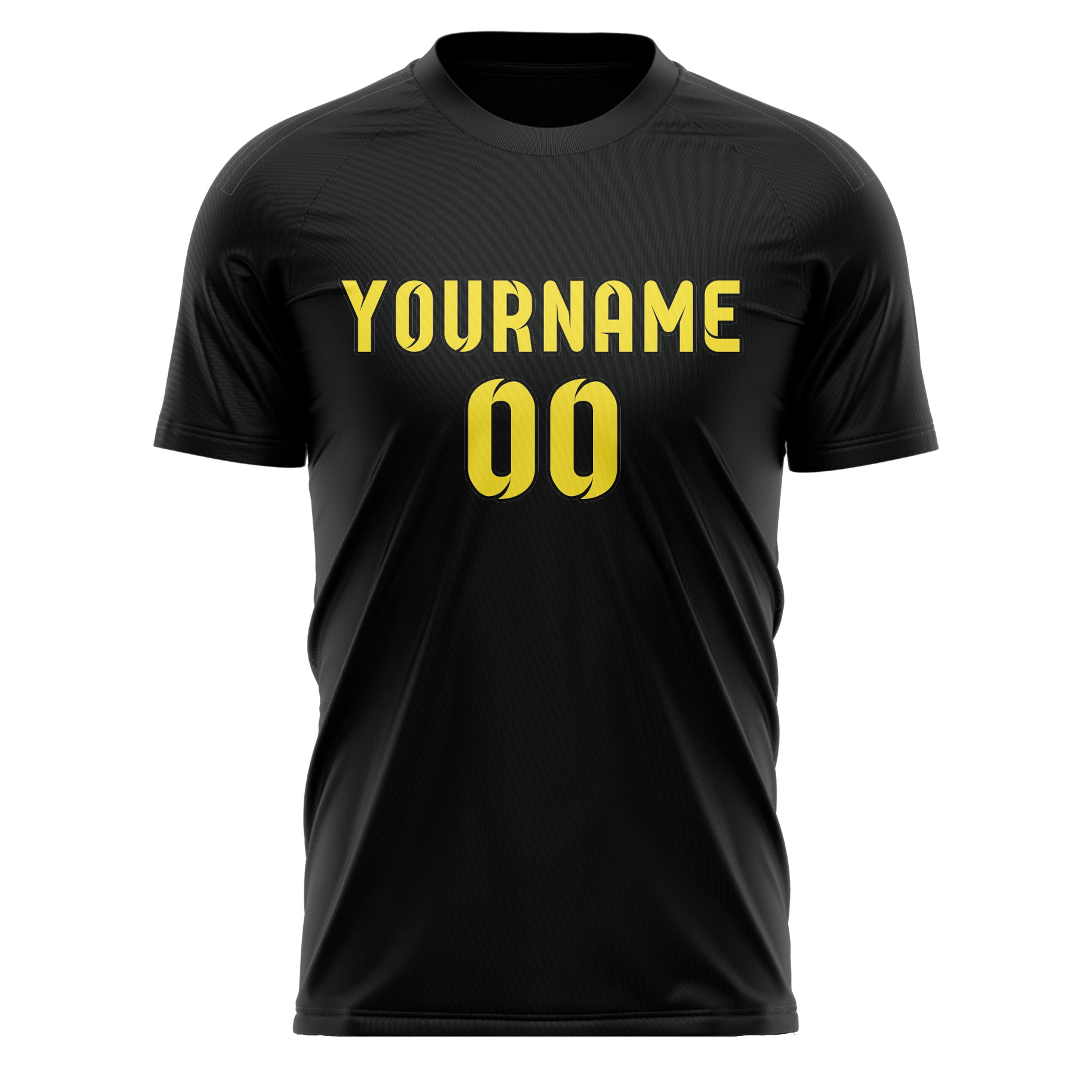 Maillot de football personnalisé noir et jaune clair