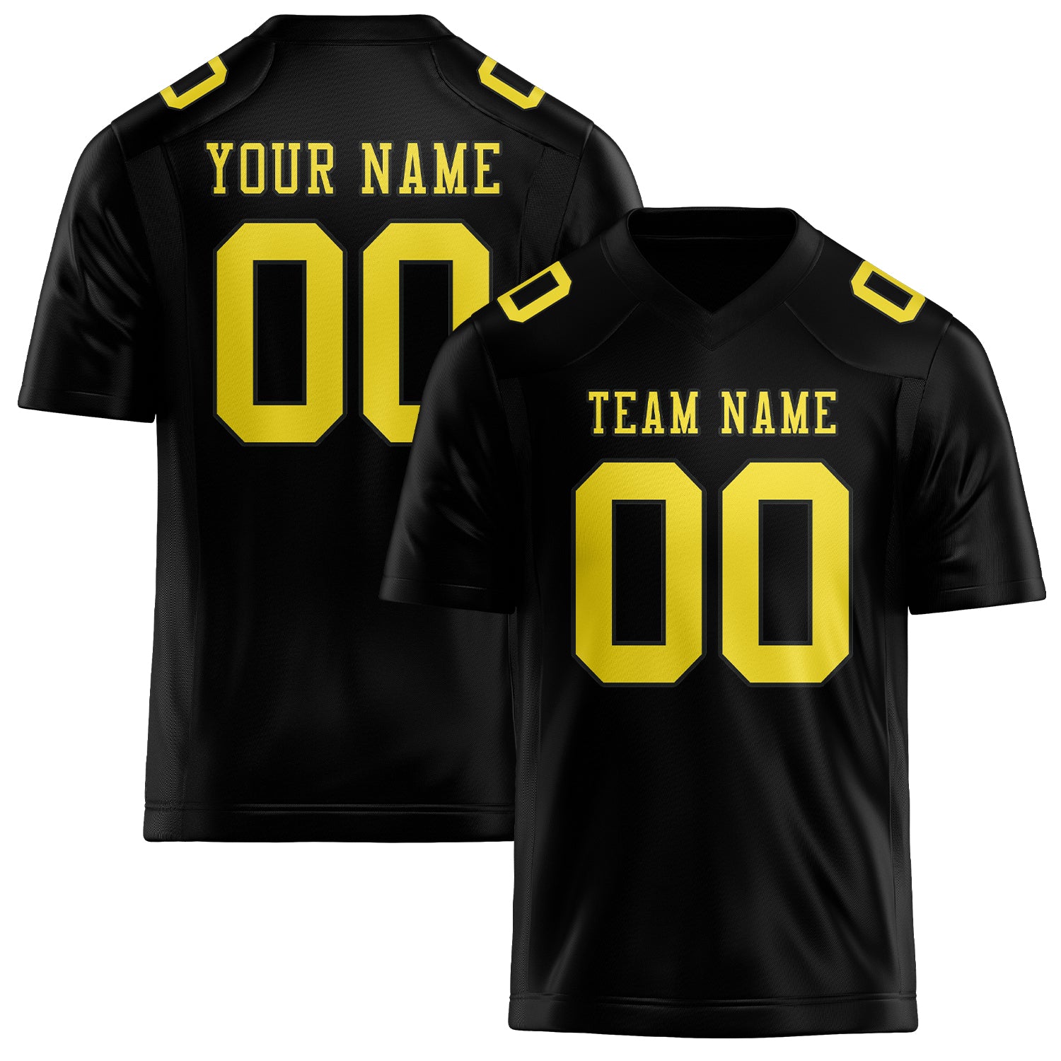 Maillot de football personnalisé noir et jaune clair