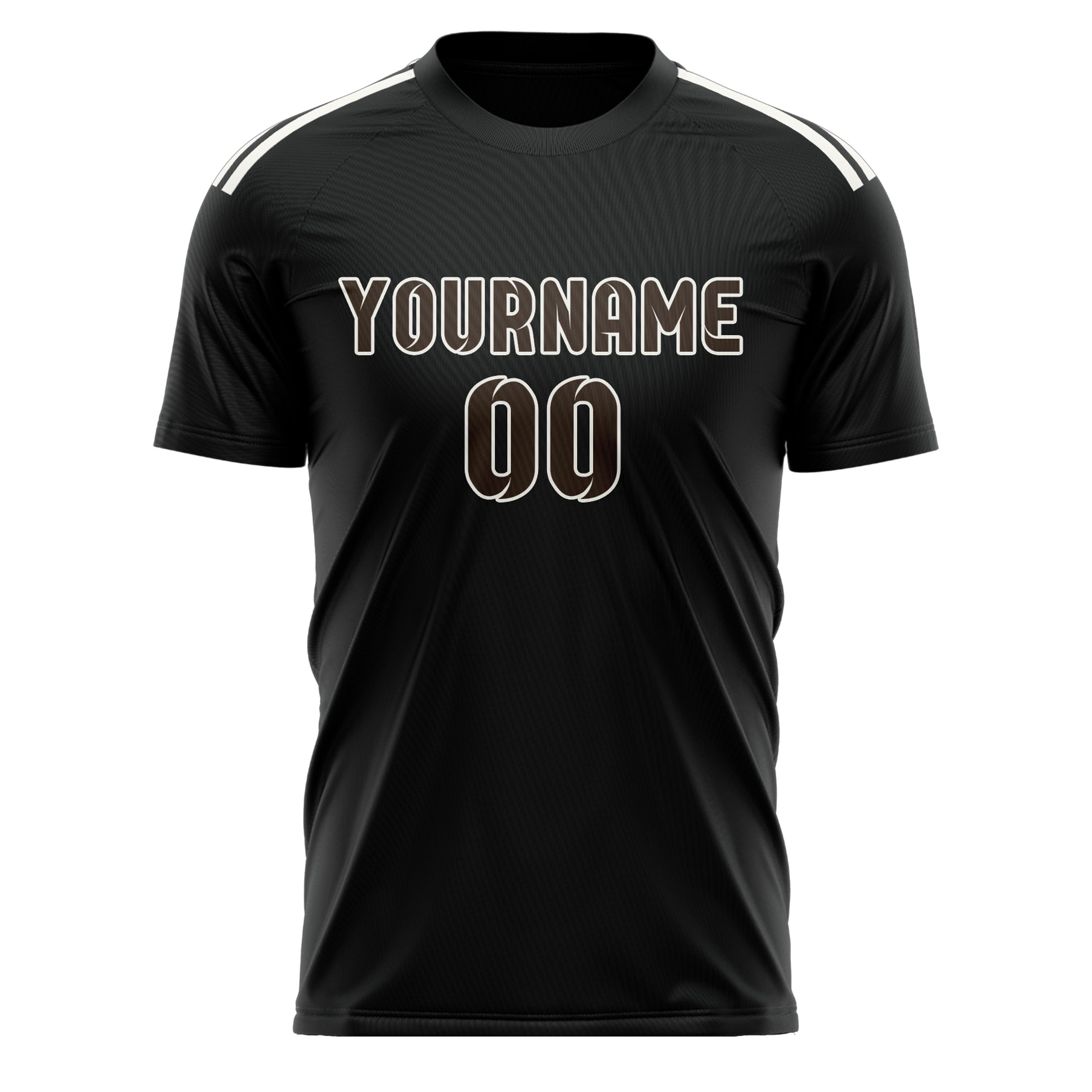 Maillot de football personnalisé noir et marron