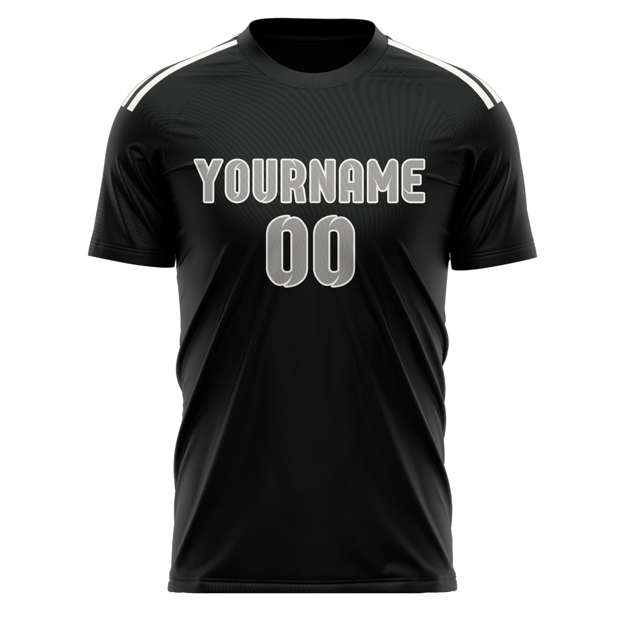 Maillot de football personnalisé noir et gris