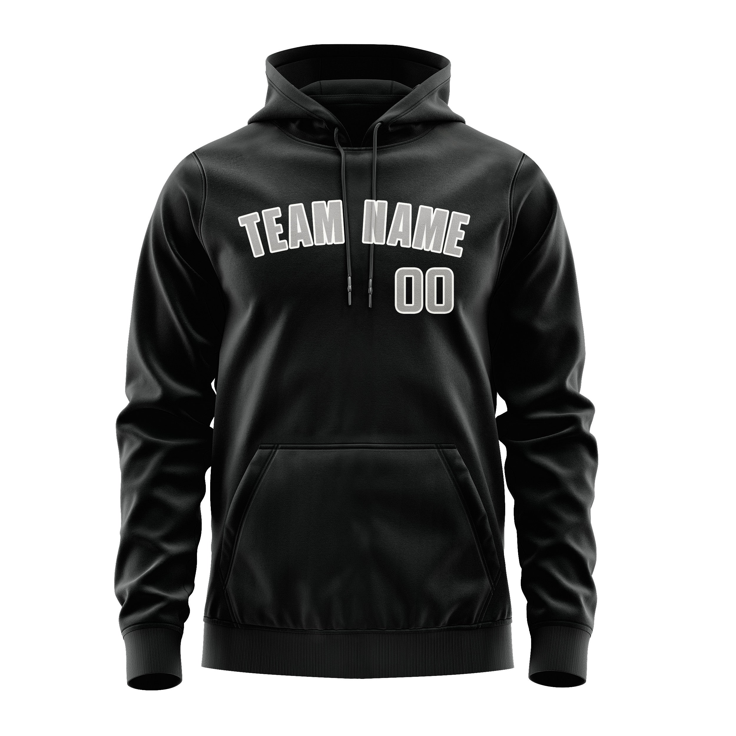 Sweat à capuche noir et gris personnalisé 