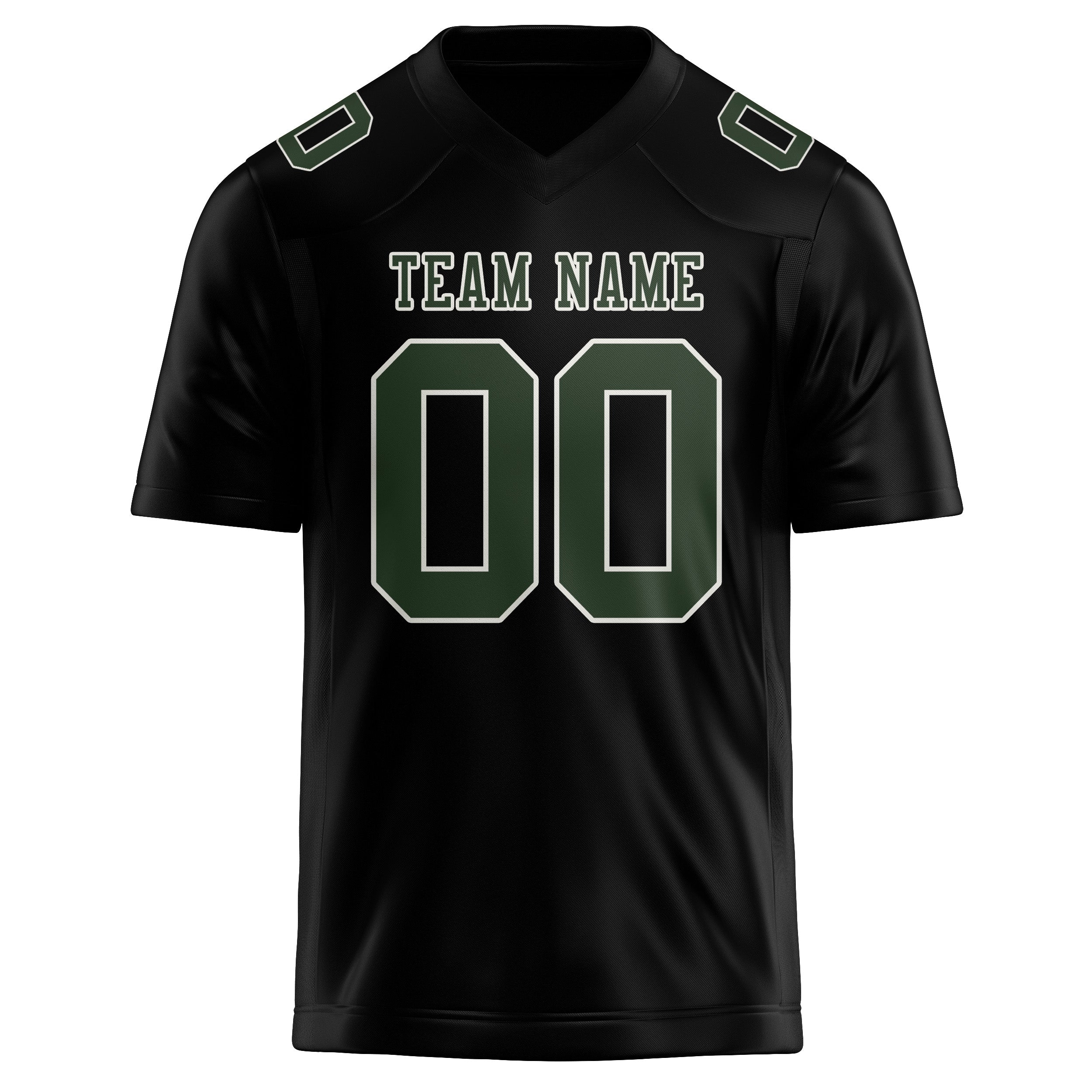 Maillot de football personnalisé noir et vert foncé