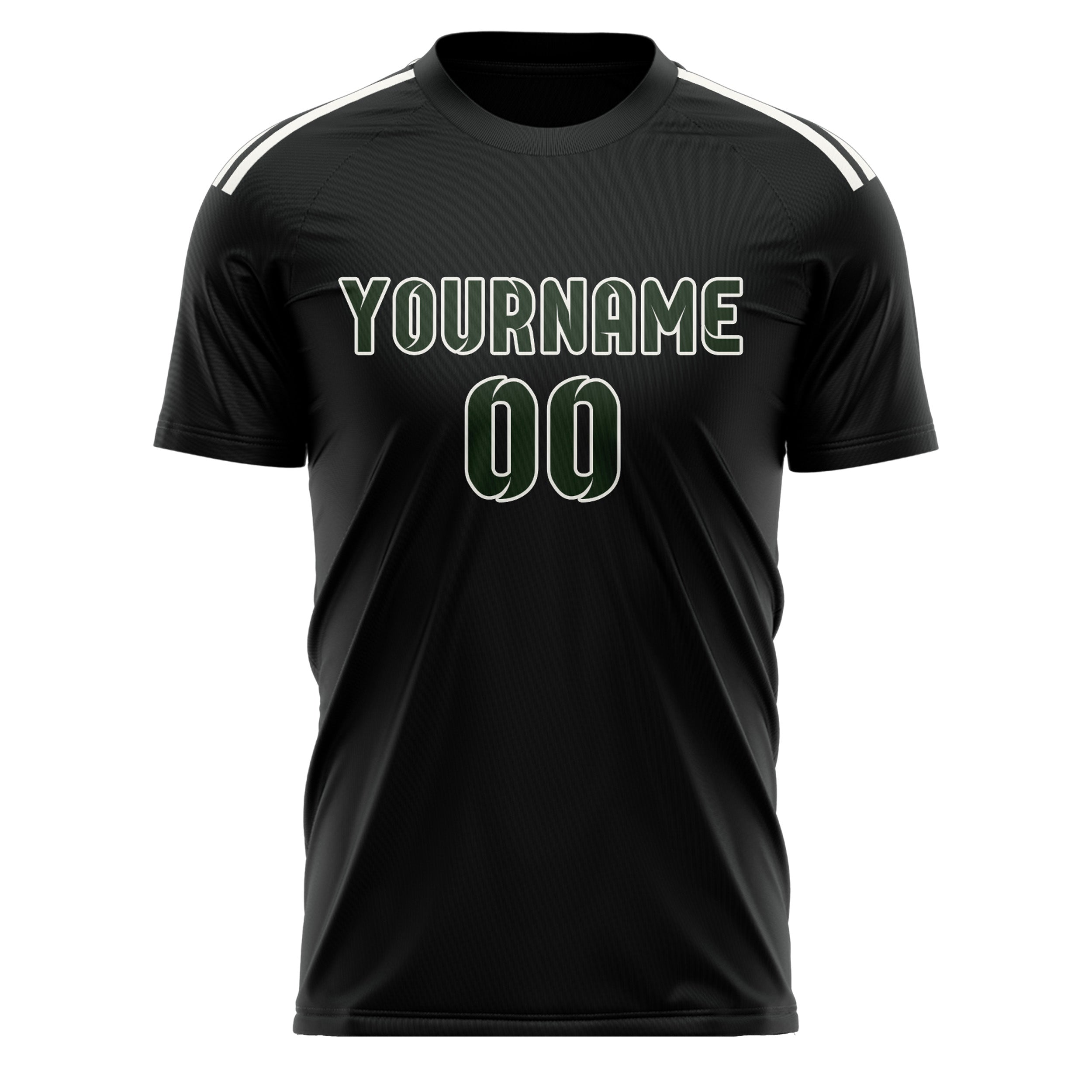 Maillot de football personnalisé noir et vert foncé