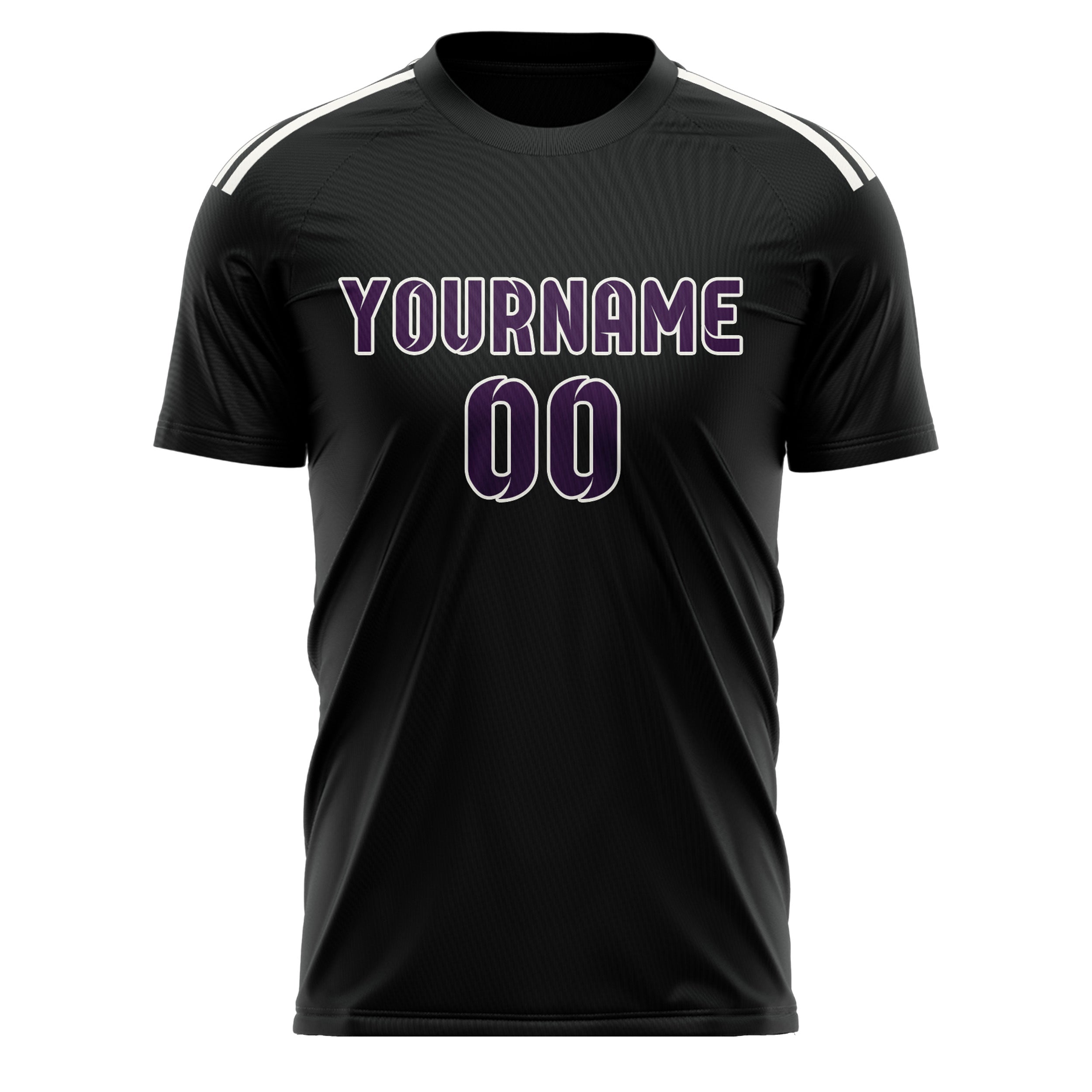 Maillot de football personnalisé noir et violet