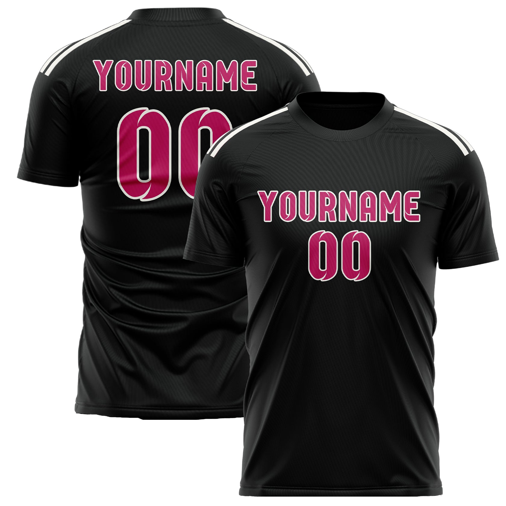 Maillot de football personnalisé noir et rose