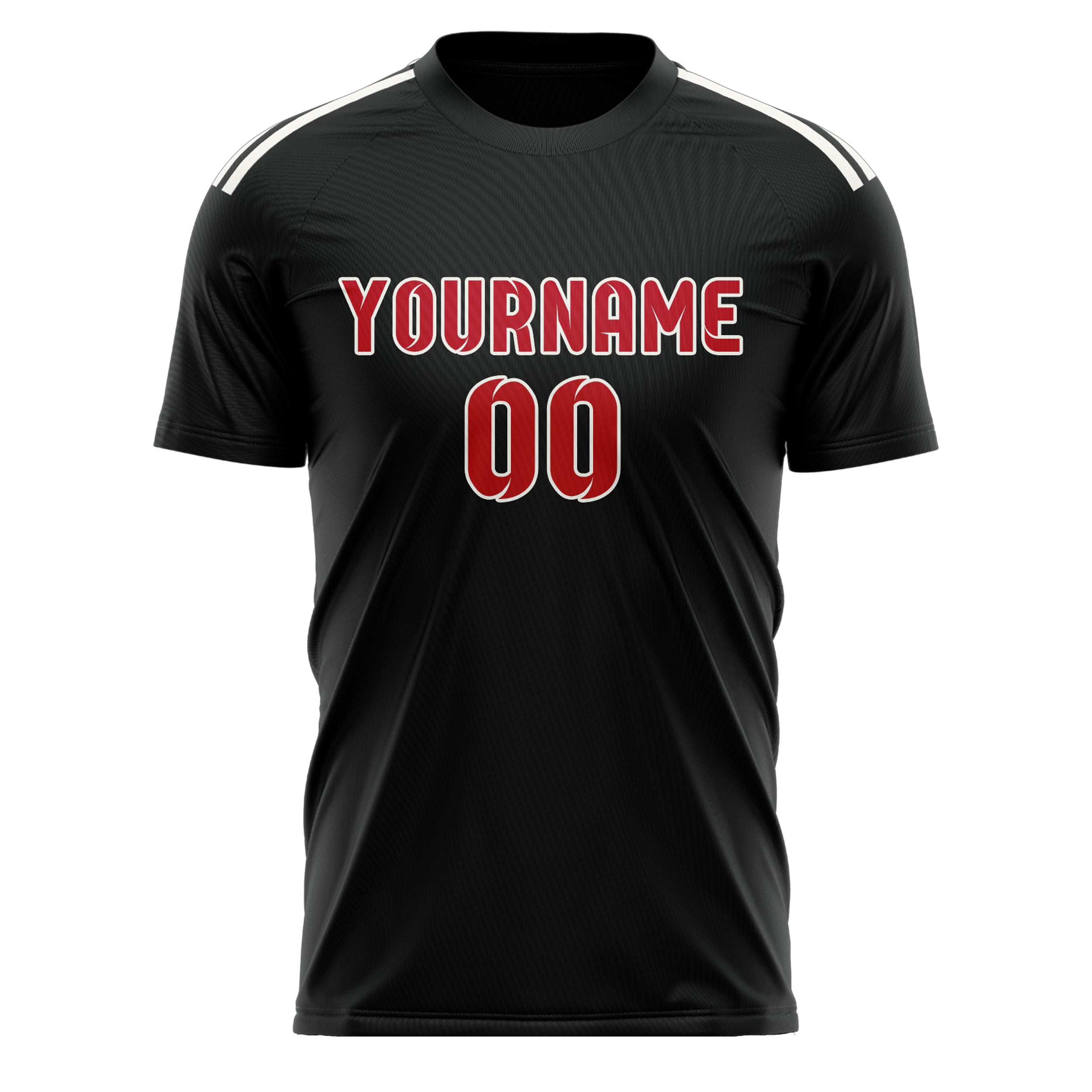 Maillot de football personnalisé noir et rouge