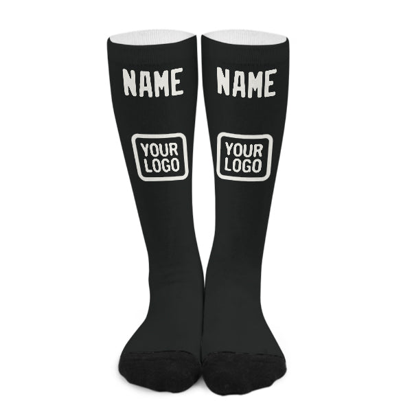Chaussettes hautes noires et blanches personnalisées