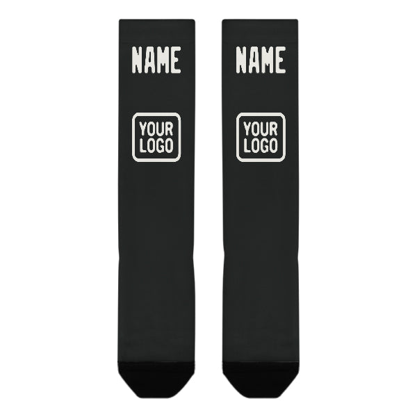 Chaussettes hautes noires et blanches personnalisées